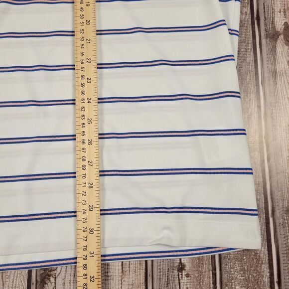 Nike Golf Tour Performance Dri Fit Polo Size 2XL Torrey Pines White Blue Stripe - Picture 5 of 5